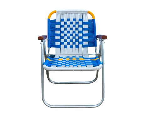Cadeira Japú - Branco, Azul e Amarelo