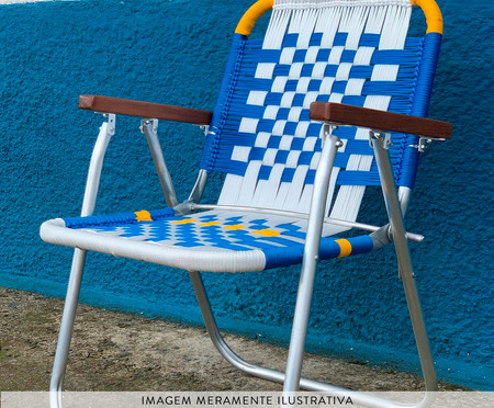 Cadeira Japú - Branco, Azul e Amarelo | WestwingNow