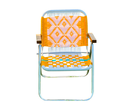 Cadeira Japú - Amarelo, Branco e Verde Água