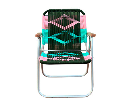 Cadeira Japú - Verde Musgo, Verde Água e Rosa