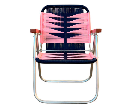Cadeira Japú - Azul Marinho e Rosa