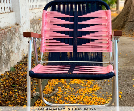 Cadeira Japú - Azul Marinho e Rosa | WestwingNow
