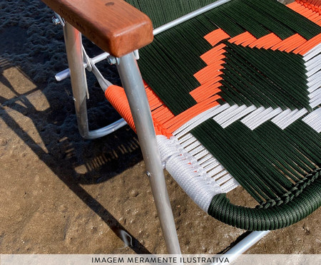 Cadeira Japú - Verde Musgo, Branco e Laranja | WestwingNow