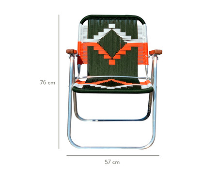 Cadeira Japú - Verde Musgo, Branco e Laranja | WestwingNow
