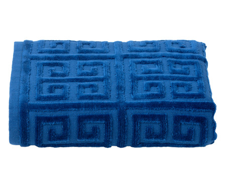 Toalha de Rosto Chave Grega Azul - 460 g/m²