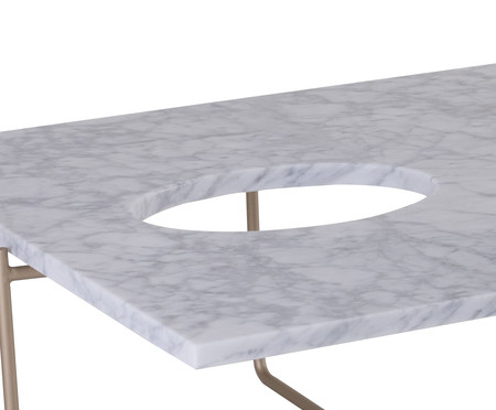 Mesa de Centro Blend com Furo - Carrara e Dourado | WestwingNow