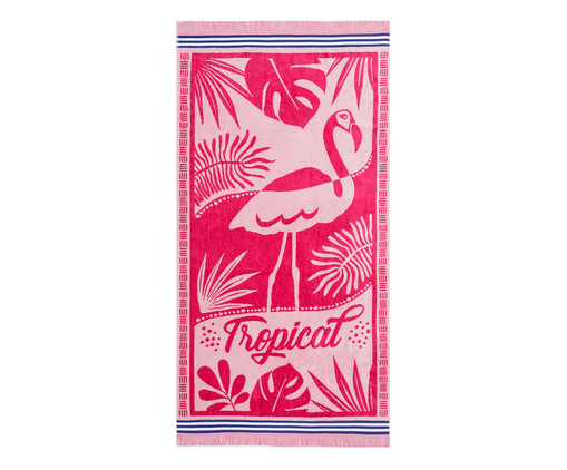 Toalha de Praia Flamingo Exotic Rosé e Pink - 420 g/m², Ros | WestwingNow