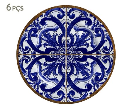 Jogo de Pratos para Sobremesa em Cerâmica Camille - Azul | WestwingNow