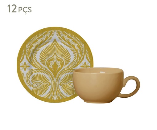 Jogo de Xícaras para Café em Cerâmica Bianca - Amarelo, Amarelo | WestwingNow