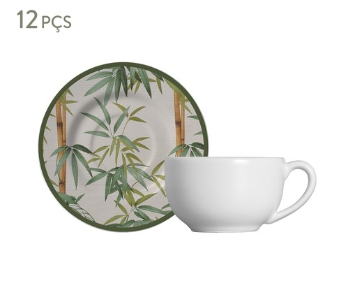 Jogo de Xícaras para Chá em Cerâmica Bamboo -  Verde, Verde | WestwingNow