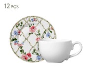 Jogo de Xícaras de Chá em Cerâmica Floral - Colorido | WestwingNow