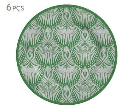Jogo de Pratos Rasos em Cerâmica Bianca - Verde