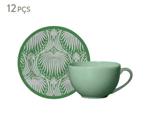 Jogo de Xícaras para Chá em Cerâmica Bianca - Verde, Verde | WestwingNow