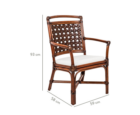 Cadeira Bella com Braços - Marrom | WestwingNow