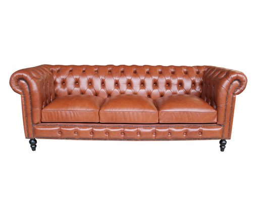 Sofá Chesterfield em Couro - Uísque, Uísque | WestwingNow