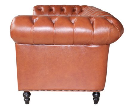 Sofá Chesterfield em Couro - Uísque | Westwing