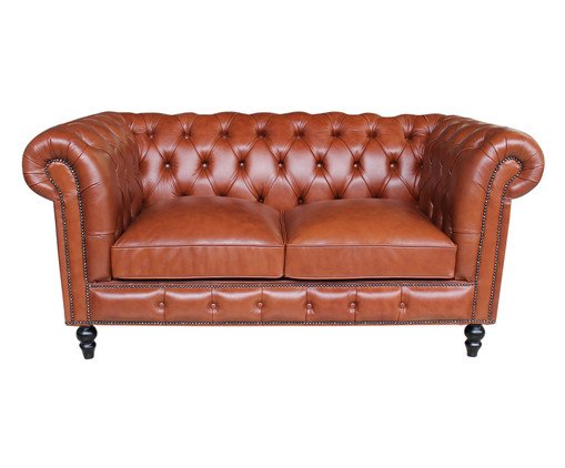 Sofá Chesterfield em Couro - Uísque, Uísque | WestwingNow
