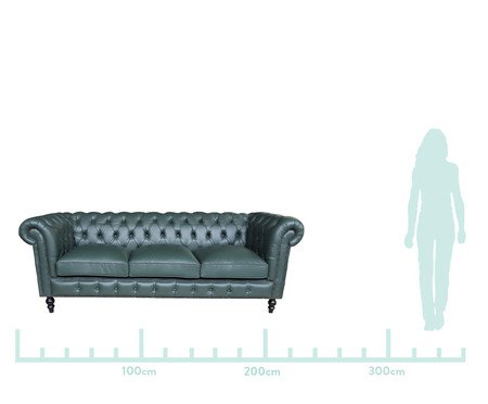 Sofá Chesterfield em Couro - Militar | Westwing