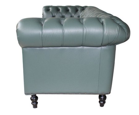 Sofá Chesterfield em Couro - Militar | Westwing