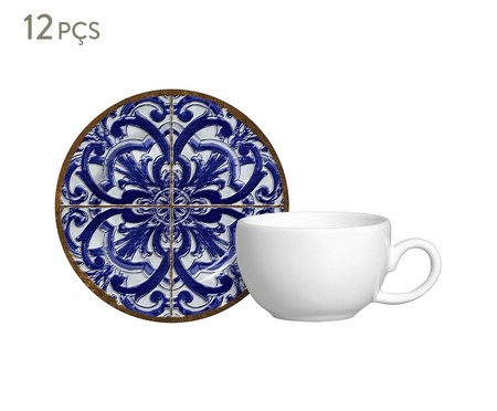Jogo de Xícaras para Café em Cerâmica Camille - Azul