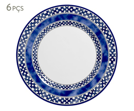 Jogo de Pratos para Sobremesa em Cerâmica Carmella - Azul, Azul | WestwingNow