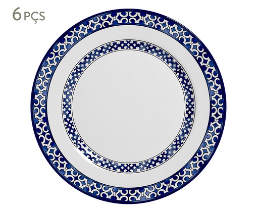 Jogo de Pratos Rasos em Cerâmica Carmella - Azul, Azul | WestwingNow