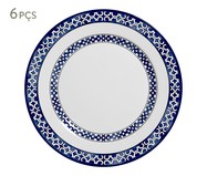 Jogo de Pratos Rasos em Cerâmica Carmella - Azul | WestwingNow