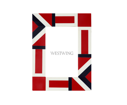 Porta-Retrato Henri - Vermelho, Vermelho, Branco e Preto | WestwingNow