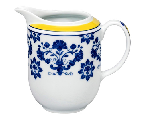 Leiteira em Porcelana Castelo Branco - Azul e Amarelo, Azul e Amarelo | WestwingNow