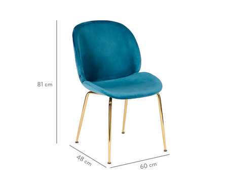 Cadeira em Veludo Mayate - Azul | WestwingNow