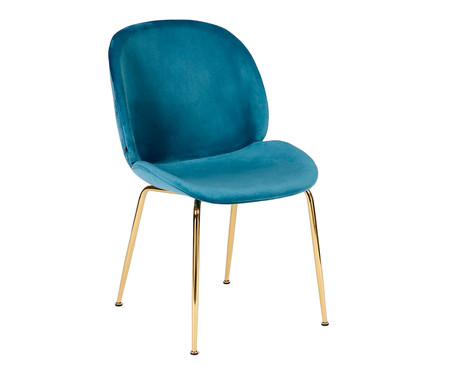 Cadeira em Veludo Mayate - Azul