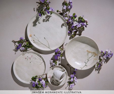 Jogo de Pratos para Sobremesa Bio Campestre Floral | Westwing