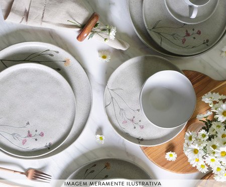 Jogo de Pratos para Sobremesa Bio Campestre Floral | Westwing