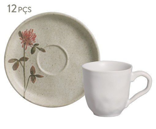 Jogo de Xícaras para Café Bio Campestre Floral, Bege | WestwingNow