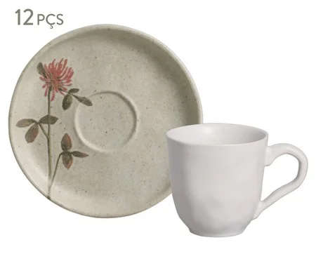 Jogo de Xícaras para Café Bio Campestre Floral | Westwing