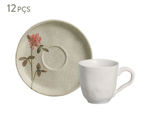 Jogo de Xícaras para Café Bio Campestre Floral, Bege | WestwingNow