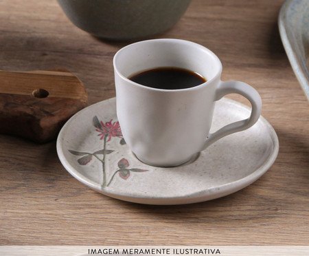 Jogo de Xícaras para Café Bio Campestre Floral | Westwing