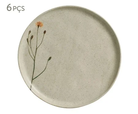 Jogo de Pratos Raso Bio Campestre Floral | Westwing
