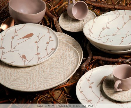 Jogo de Pratos Rasos Bio Stoneware Luar Cru | Westwing