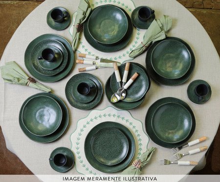 Jogo de Pratos Raso Orgânico Arauco Verde | Westwing