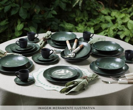 Jogo de Pratos Raso Orgânico Arauco Verde | Westwing