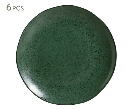 Jogo de Pratos Raso Orgânico Arauco Verde | Westwing