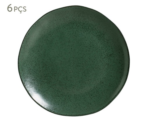 Jogo de Pratos Rasos Orgânico Stoneware Arauco Verde, Verde | WestwingNow