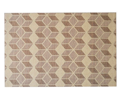 Tapete Natural Look Jacquard Pódio A, Marrom,Bege | WestwingNow