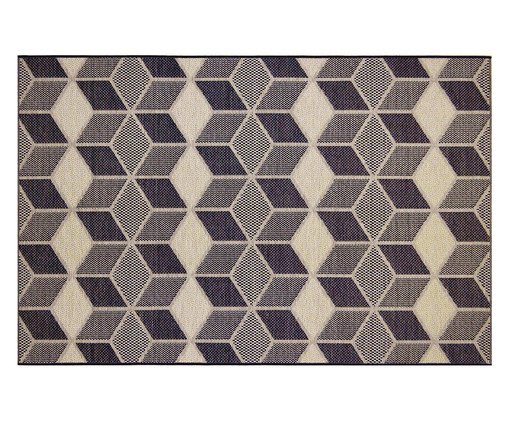Tapete Natural Look Jacquard Pódio B, Preto,Bege | WestwingNow