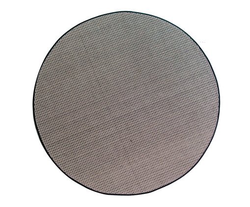 Tapete Redondo Artesanal Look Jacquard Flor de Liz B, Preto | WestwingNow