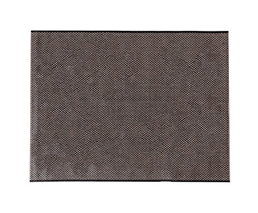 Tapete Quadrado Artesanal Look Jacquard Flor de Liz B, Preto | WestwingNow