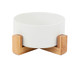 Tigela de Cerâmica com Base de Bambu para Pet - Branco, Branco | WestwingNow
