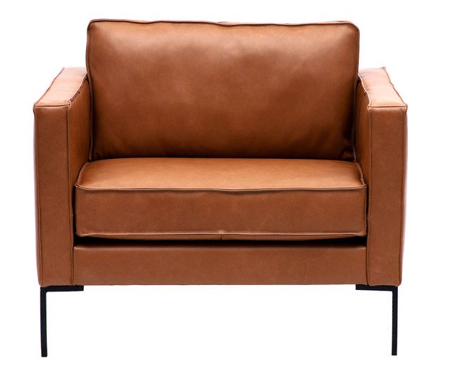 Poltrona em Couro Ettore - Caramelo