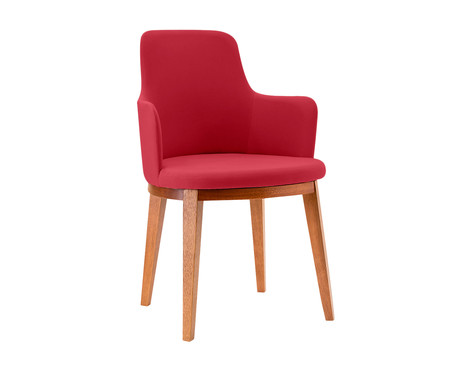 Cadeira de Madeira com Braço Mary - Bordô | WestwingNow